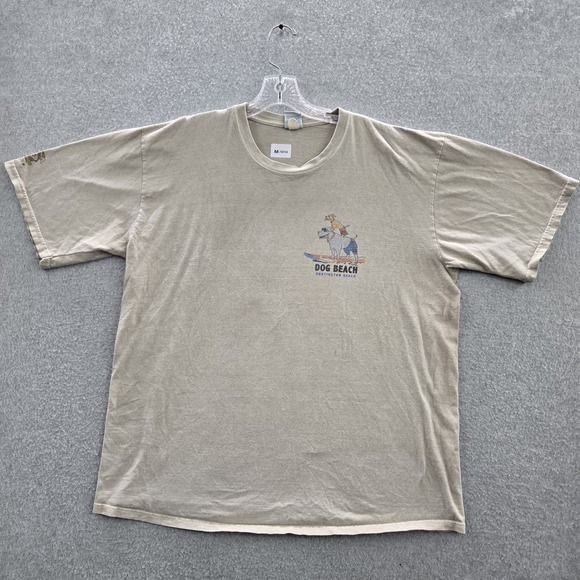 crazy shirts Other - VINTAGE Crazy Shirts Men Shirt XL Beige Dog Beach Combed Cotton Y2K READ